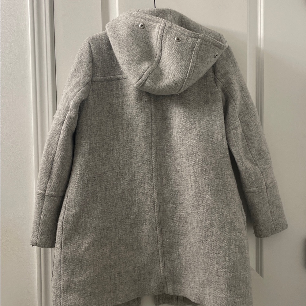 SALE! J. Crew Light Gray Italian Wool Hooded Coat Size 0 - Picture 8 of 8